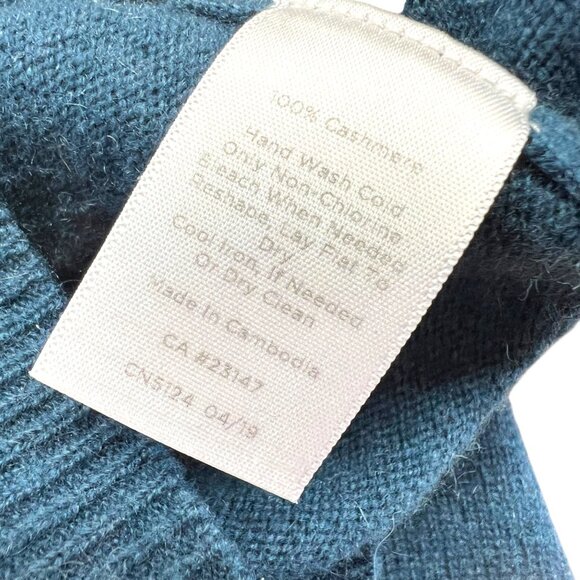 Talbots Teal Pure Cashmere Sweater 3/4 Sleeves Size Petite Small - Picture 10 of 11